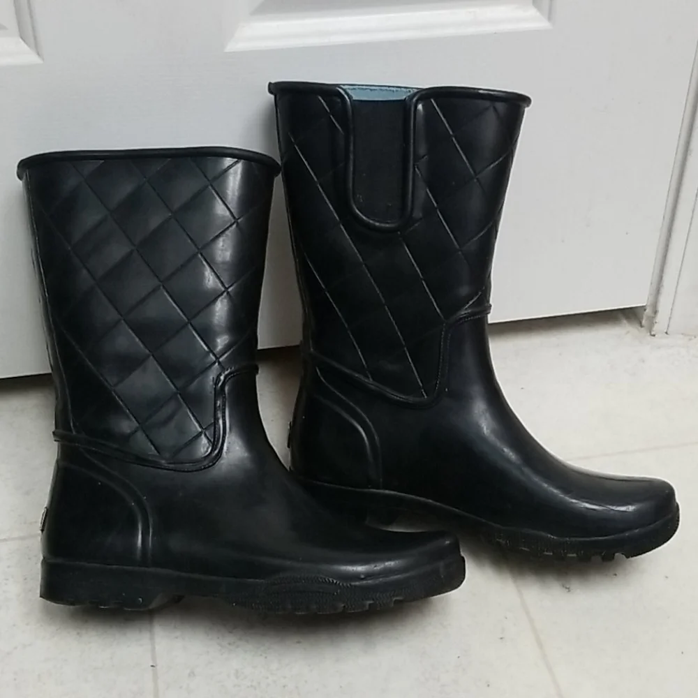 SPERRY waterproof rain boots rubber quilted emboss